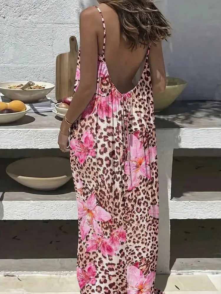 Backless Tie Strap Long Dress
