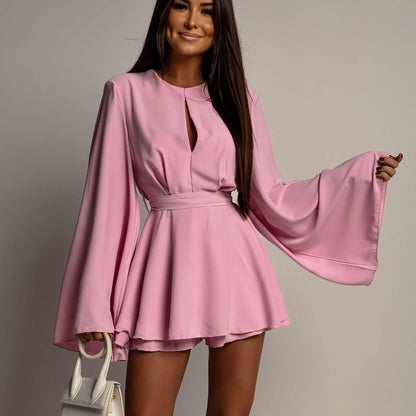Backless Waist Cinching A-line Dress