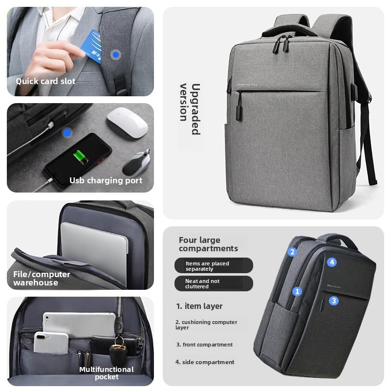 Backpack Business Large Capacity Travel Bag Men Work Clothing Computer Backpack Junior High School High School College Student Bag