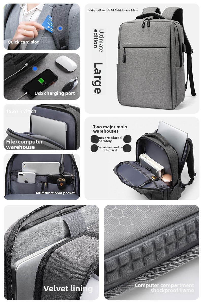 Backpack Business Large Capacity Travel Bag Men Work Clothing Computer Backpack Junior High School High School College Student Bag