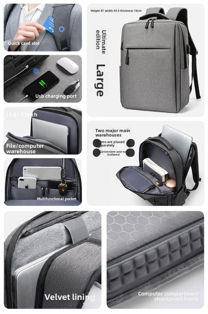 Backpack Business Large Capacity Travel Bag Men Work Clothing Computer Backpack Junior High School High School College Student Bag