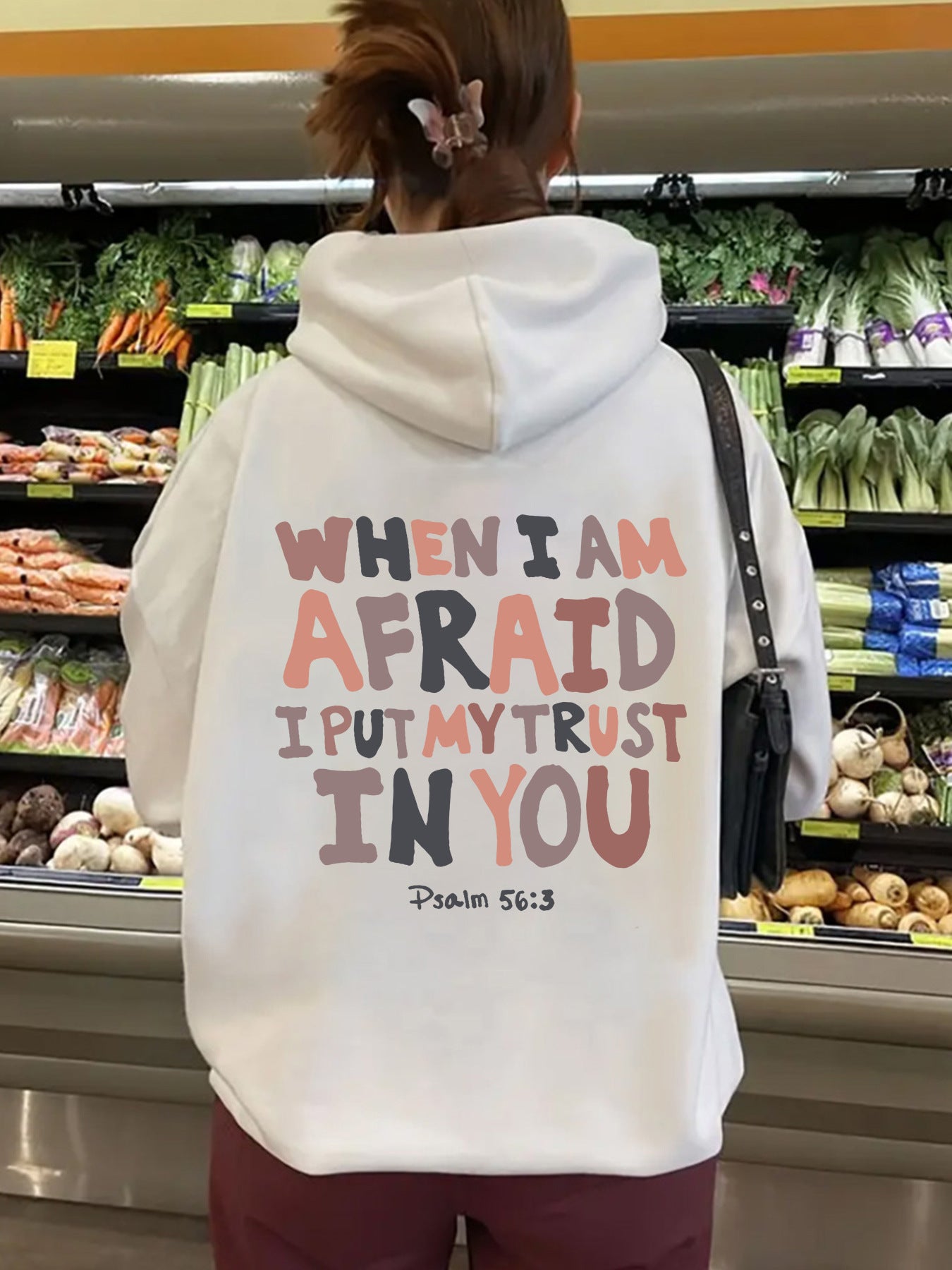 Backprinted women's hooded sweatshirt