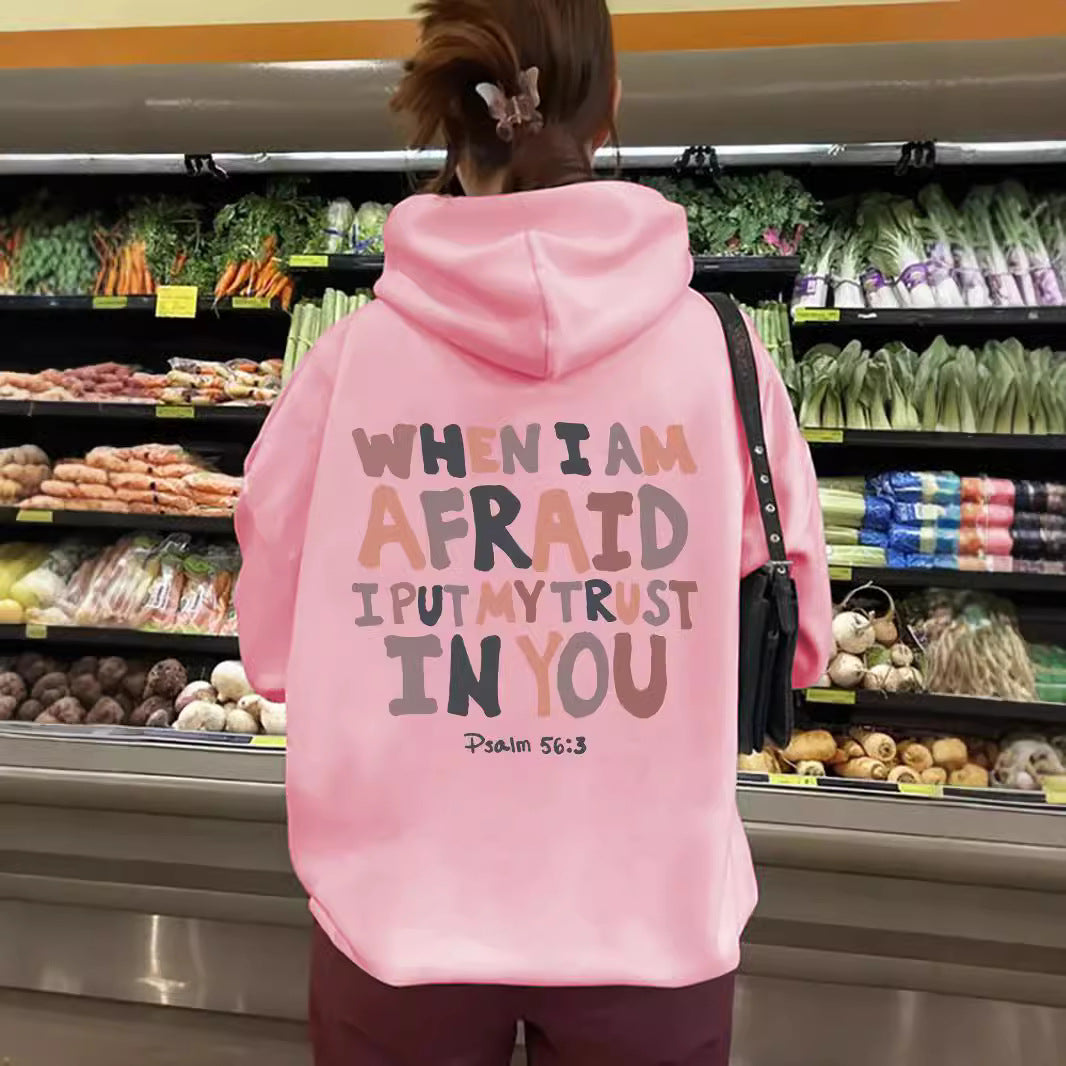 Backprinted women's hooded sweatshirt
