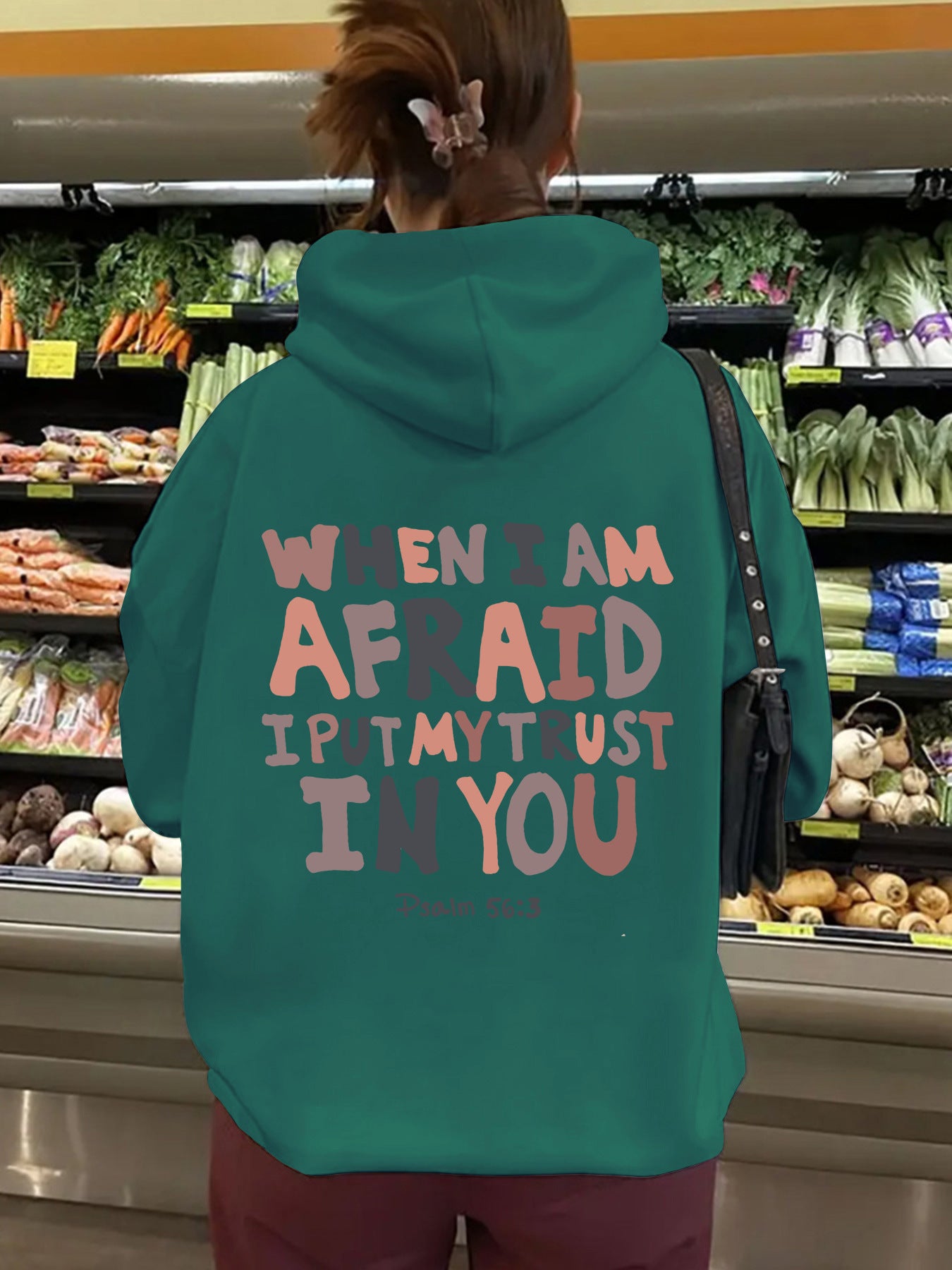 Backprinted women's hooded sweatshirt
