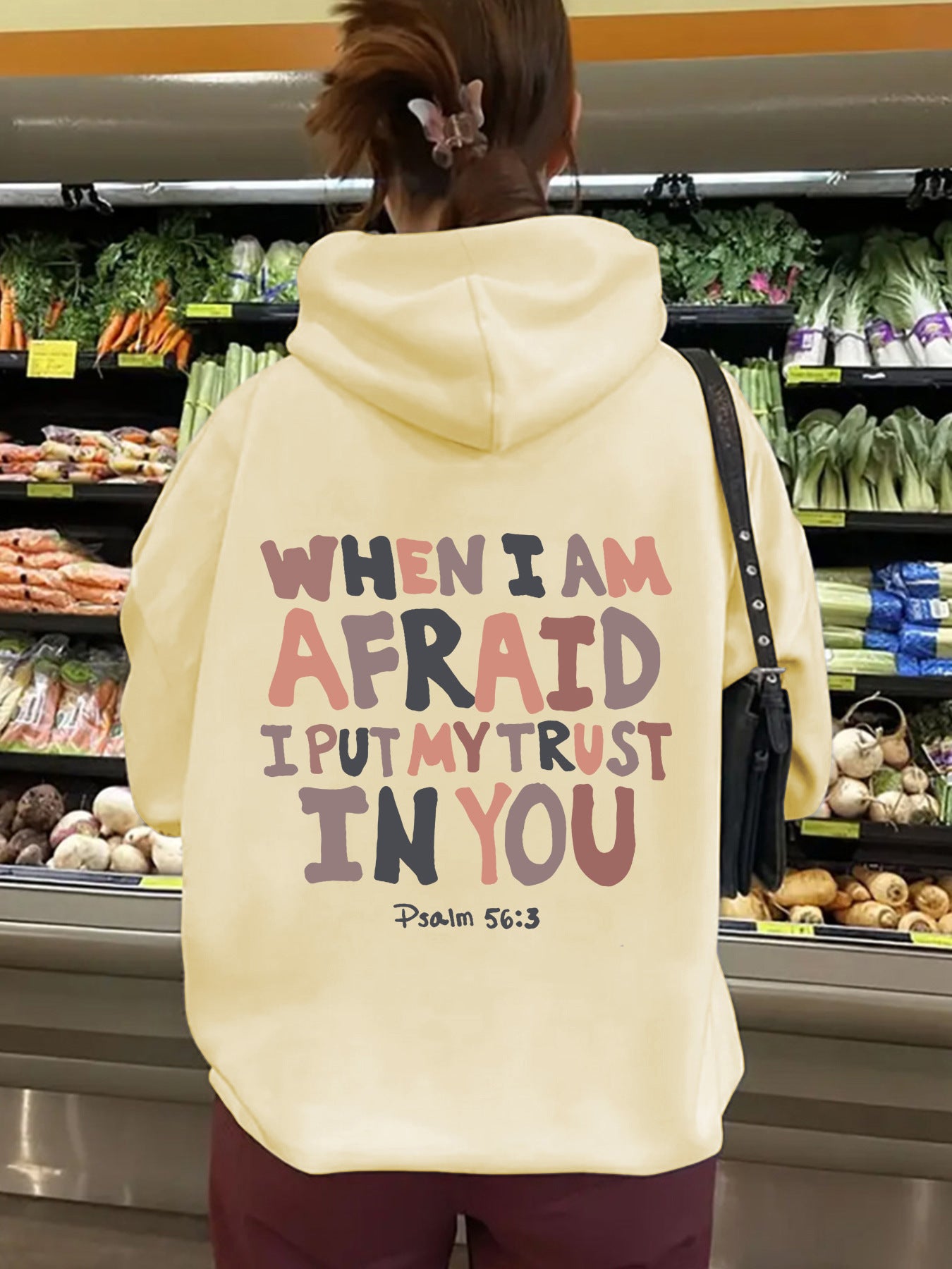 Backprinted women's hooded sweatshirt