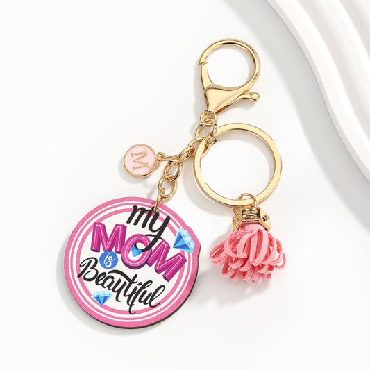 Mothers Day Letter Tassel Keychain Pendant Mom Gift Idea
