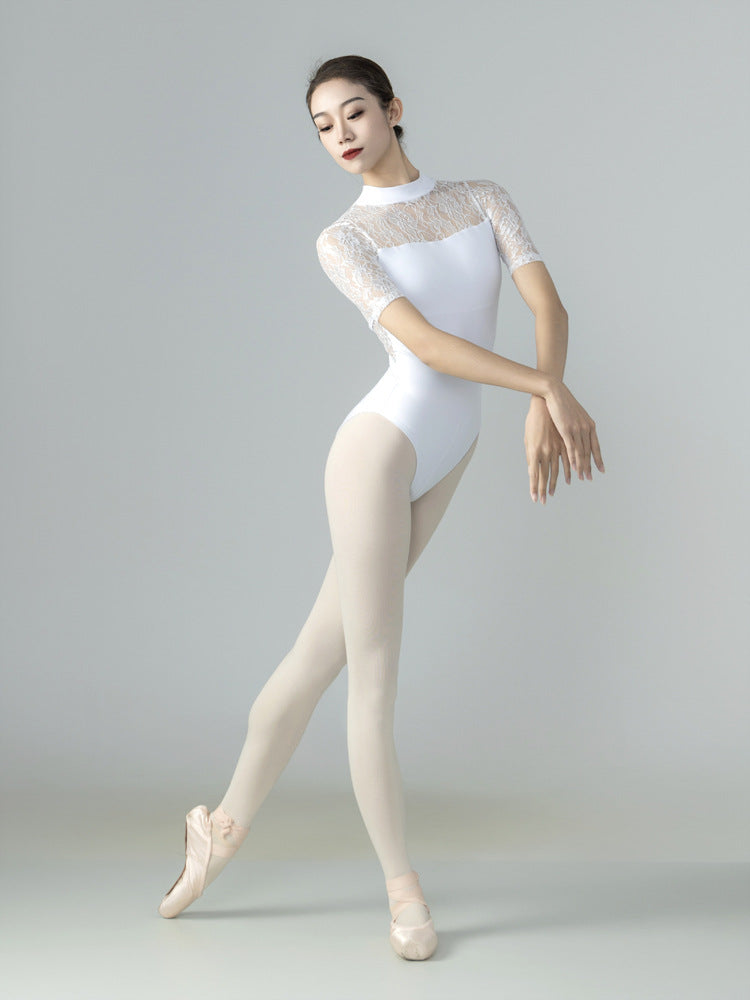 Ballet Yoga Bodysuit with Lace