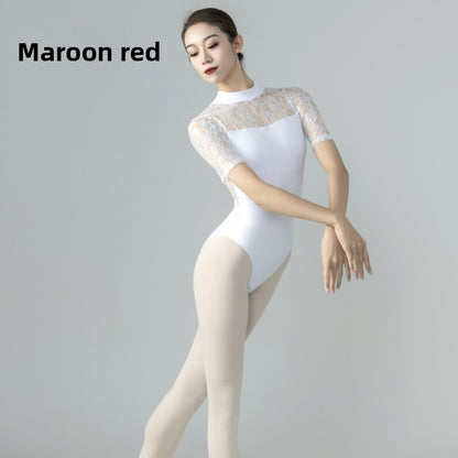 Ballet Yoga Bodysuit with Lace