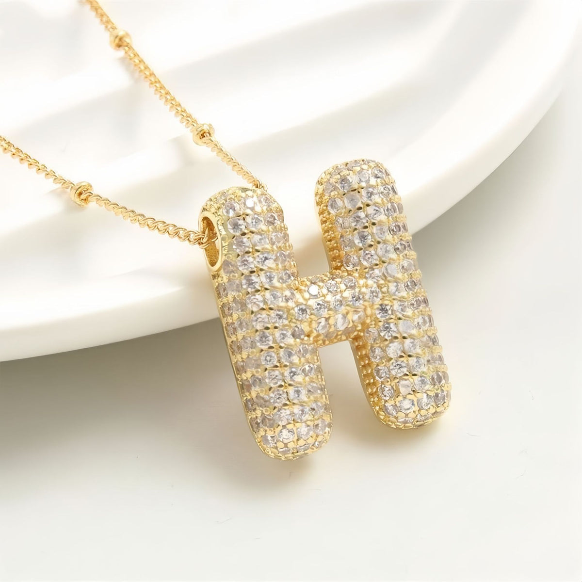 Balloon Letter Pendant Clavicle Chain