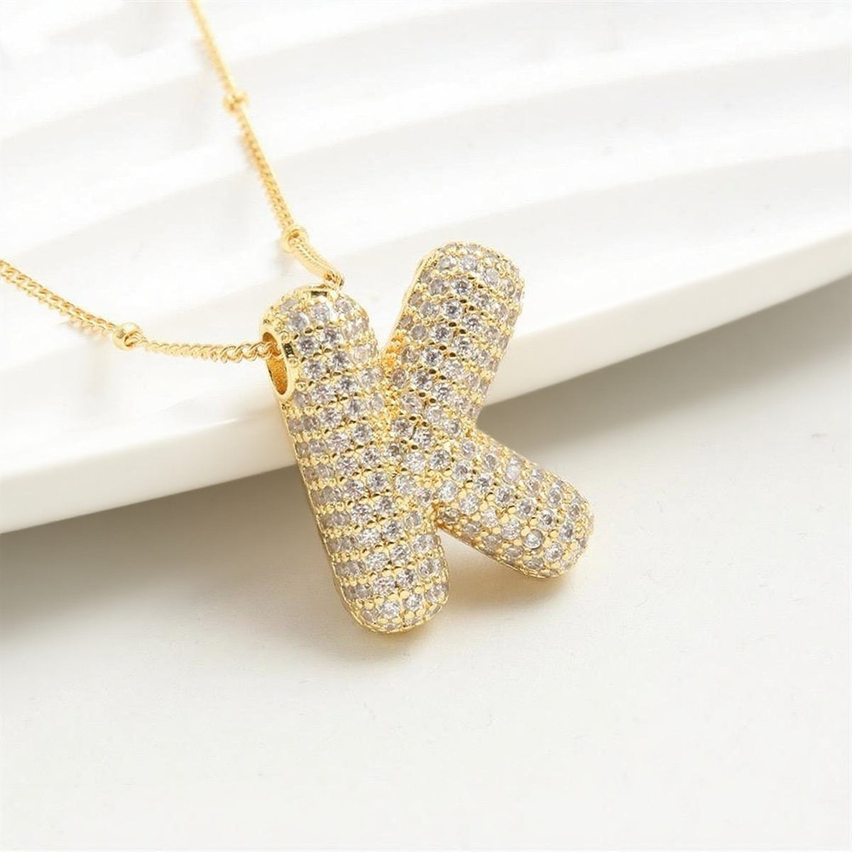 Balloon Letter Pendant Clavicle Chain