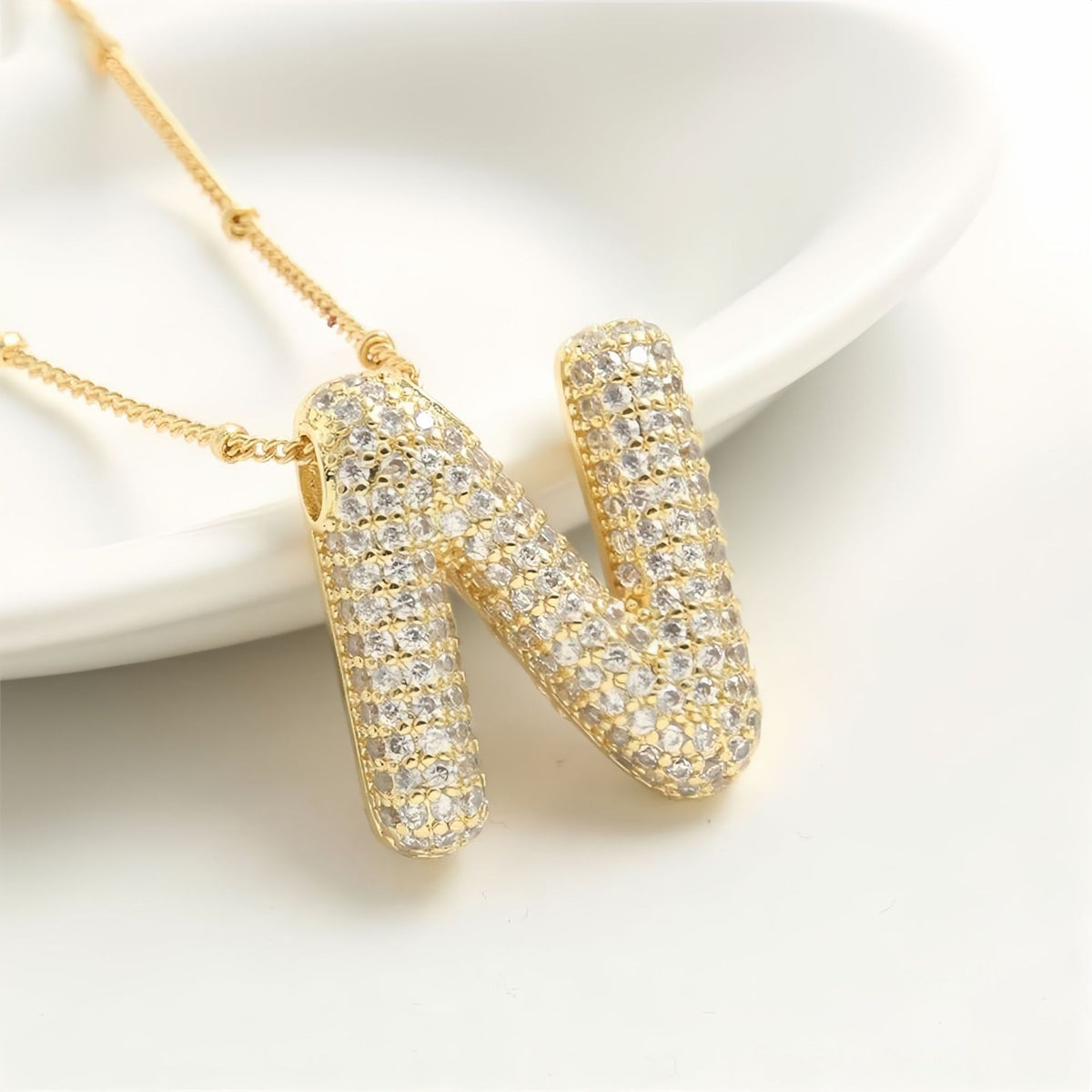 Balloon Letter Pendant Clavicle Chain