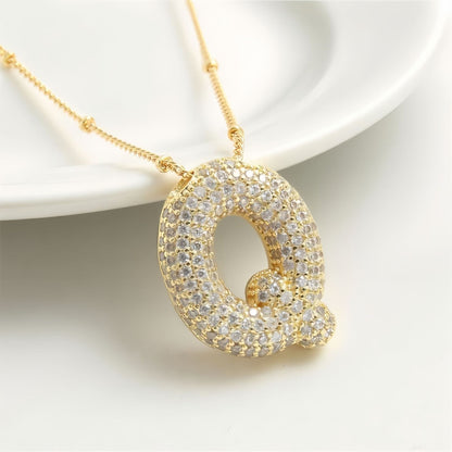 Balloon Letter Pendant Clavicle Chain