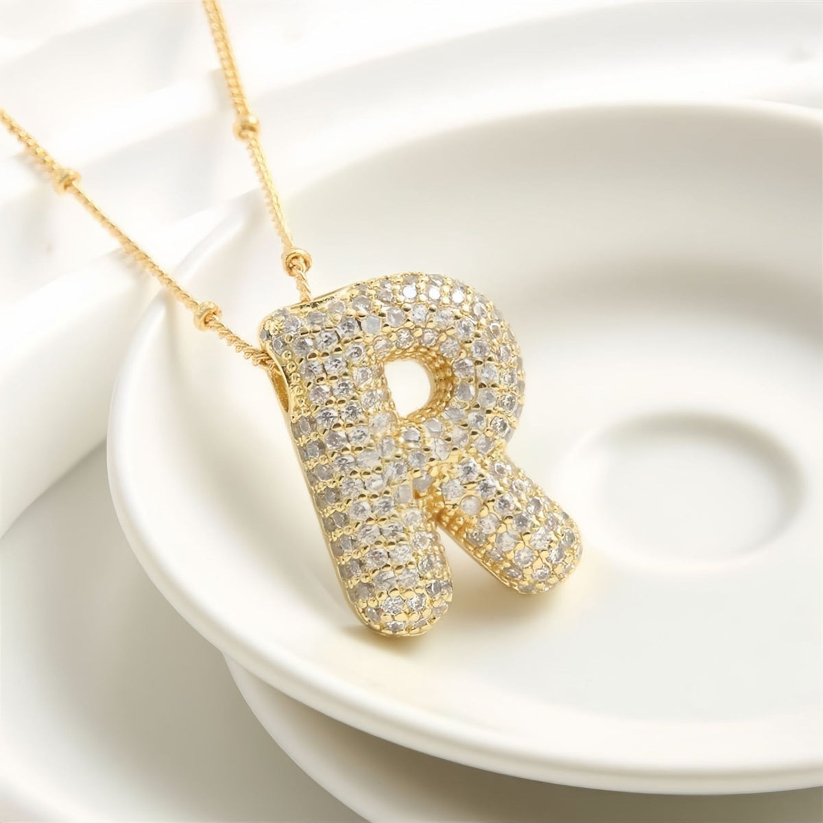 Balloon Letter Pendant Clavicle Chain
