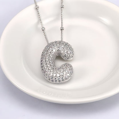 Balloon Letter Pendant Clavicle Chain