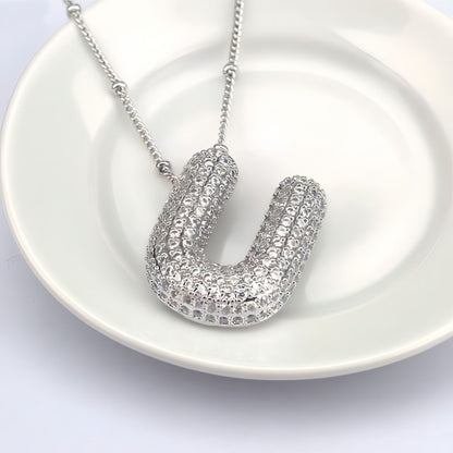 Balloon Letter Pendant Clavicle Chain