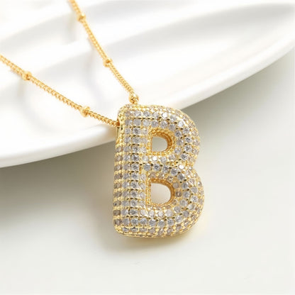 Balloon Letter Pendant Clavicle Chain