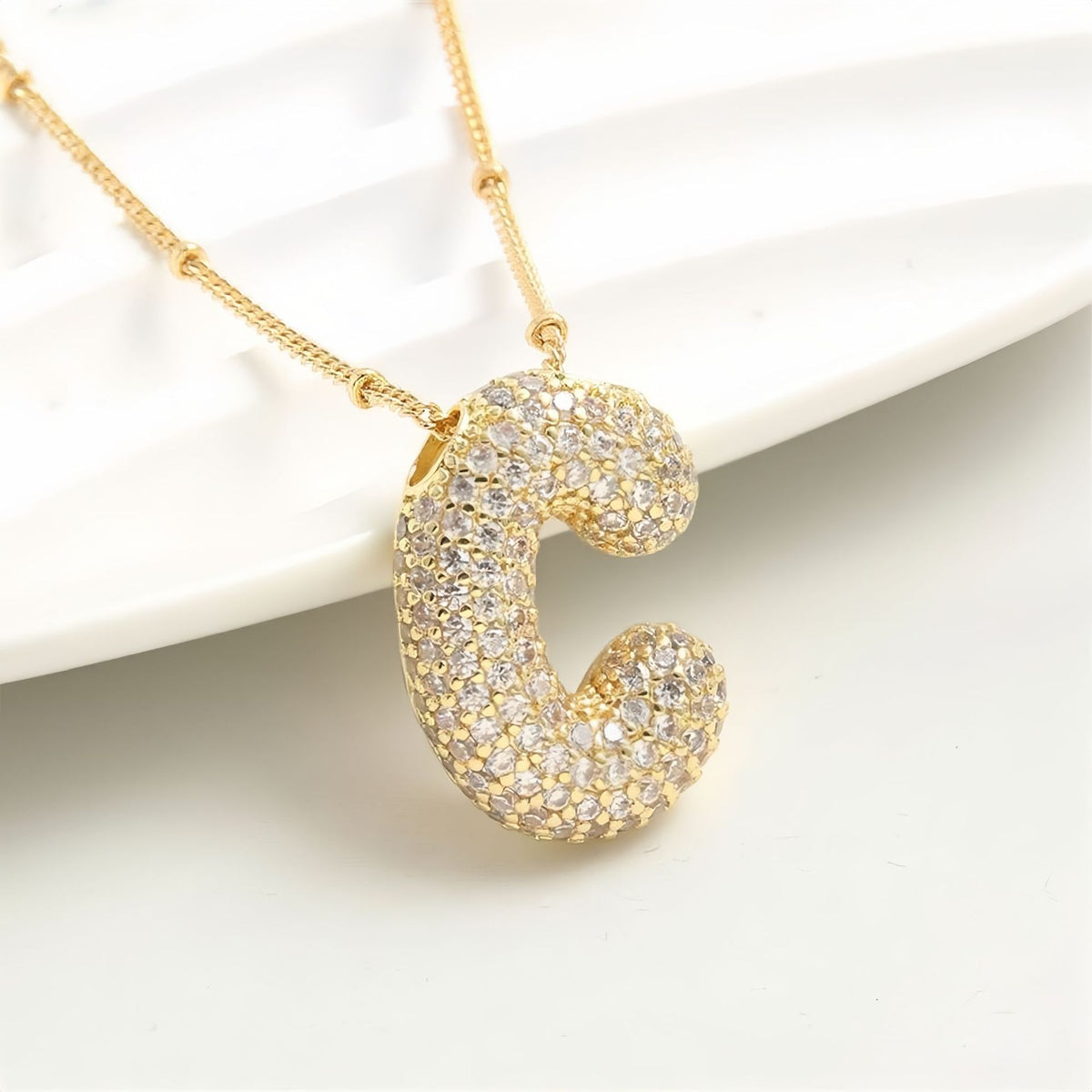 Balloon Letter Pendant Clavicle Chain