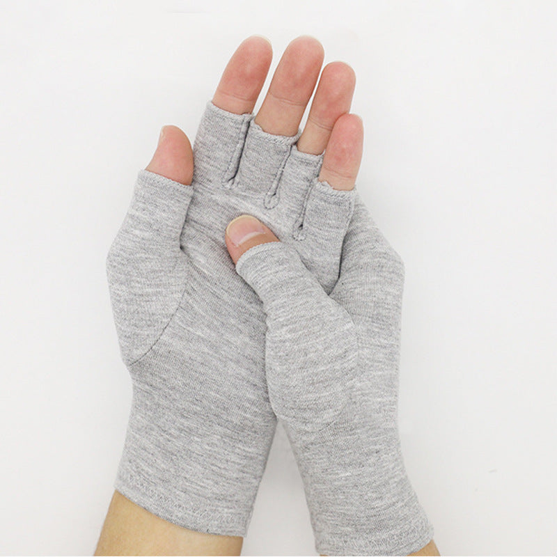 Bamboo Charcoal Fiber Half-Finger Compression Gloves