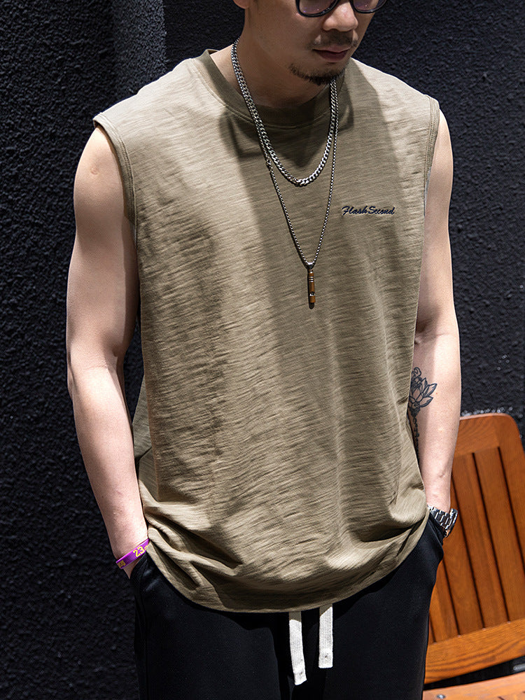 Bamboo Cotton Sleeveless Vest Men Summer Loose Fit