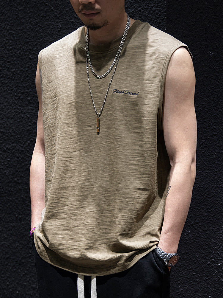Bamboo Cotton Sleeveless Vest Men Summer Loose Fit
