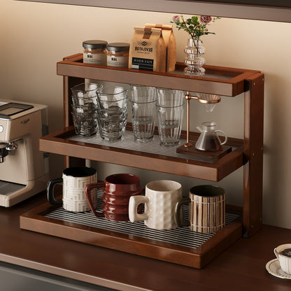 Bamboo Desktop Cup Holder Organizer