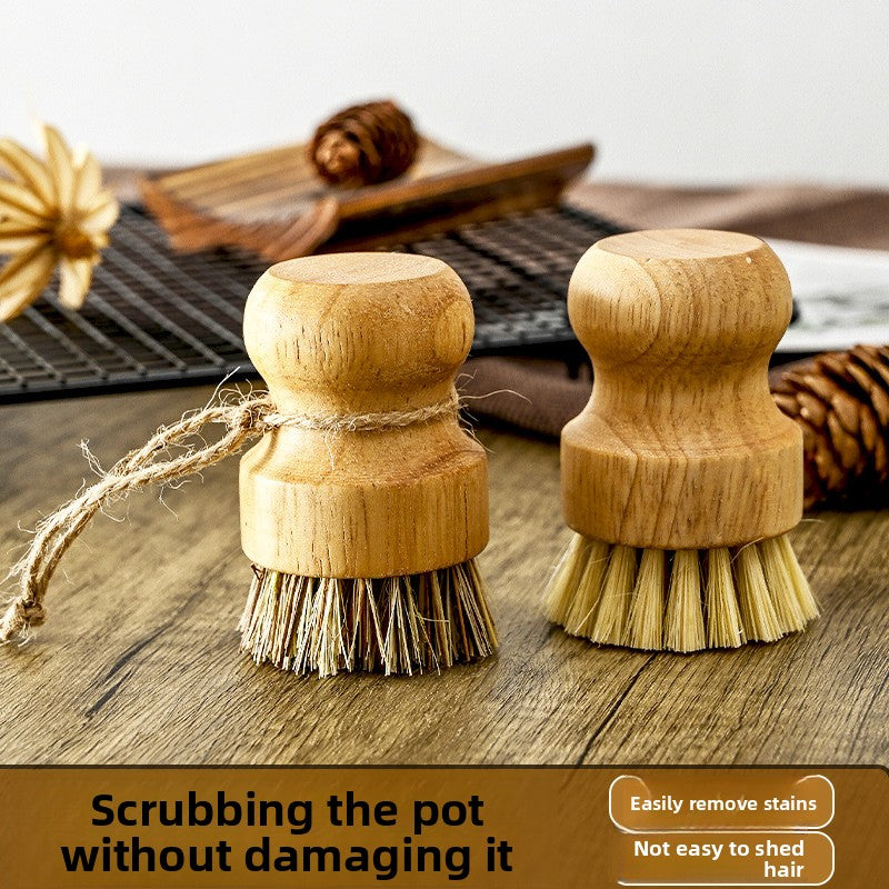 Bamboo dishwashing brush set