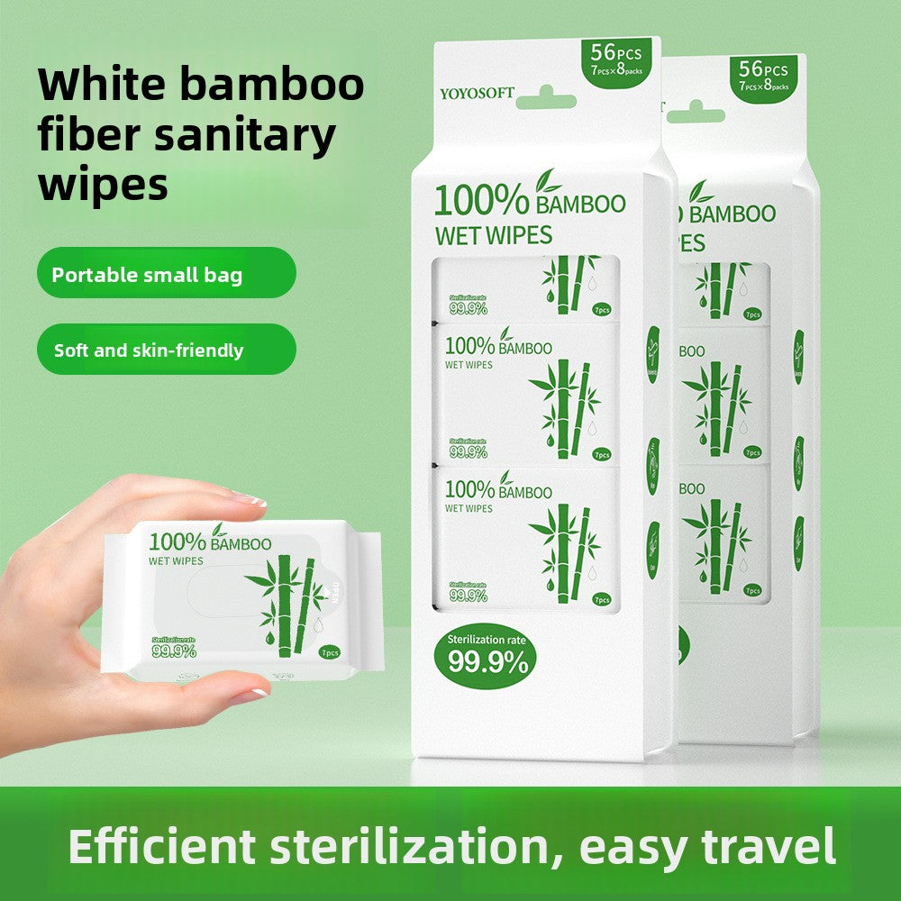 Bamboo Fiber Antibacterial Mini Wet Wipes