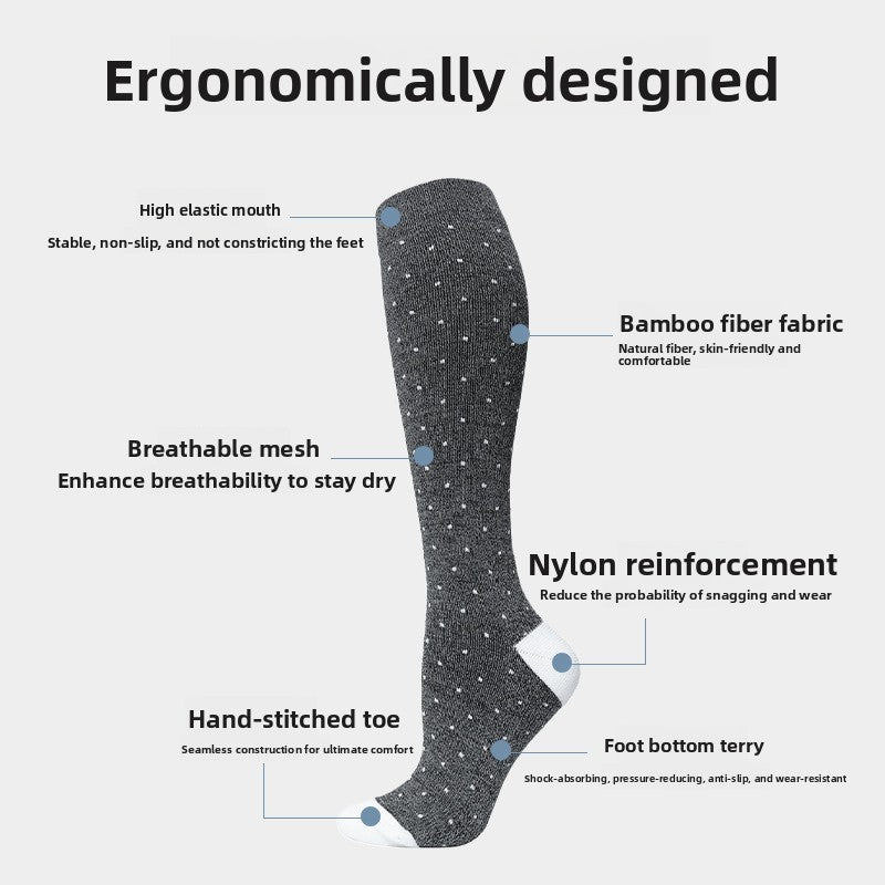Bamboo Fiber Compression Sport Socks for Running and Training