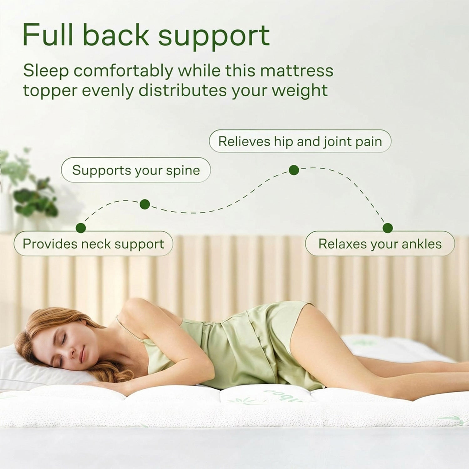Bamboo Fiber Cooling Mattress Topper