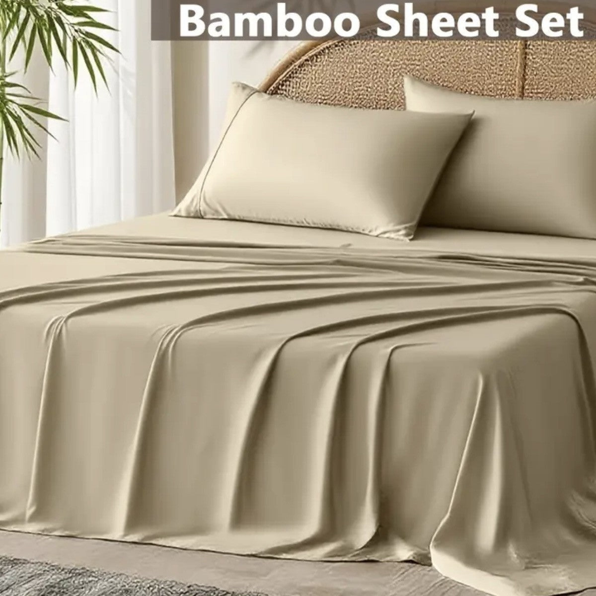 Bamboo Fiber Fitted Bed Sheet Set