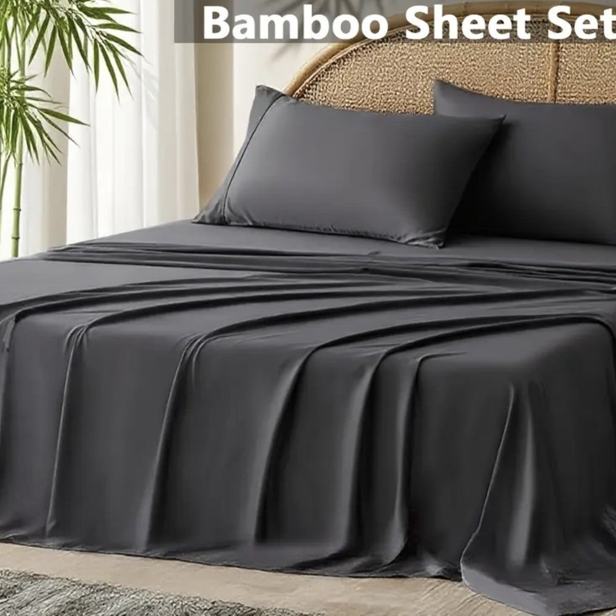 Bamboo Fiber Fitted Bed Sheet Set