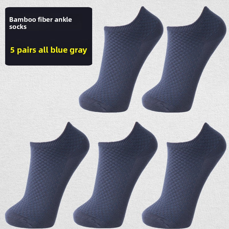 Bamboo Fiber Socks Men's Mid-Calf Socks Antibacterial Deodorant