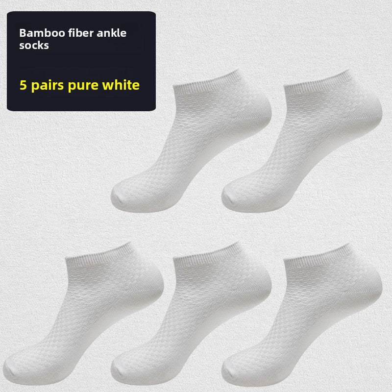 Bamboo Fiber Socks Men's Mid-Calf Socks Antibacterial Deodorant