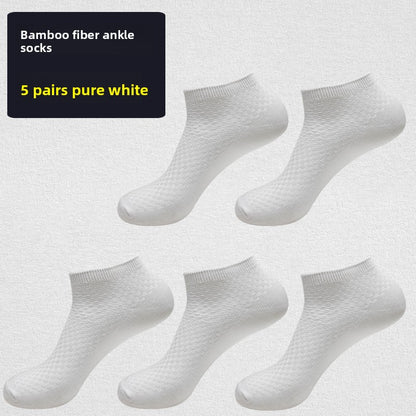 Bamboo Fiber Socks Men's Mid-Calf Socks Antibacterial Deodorant
