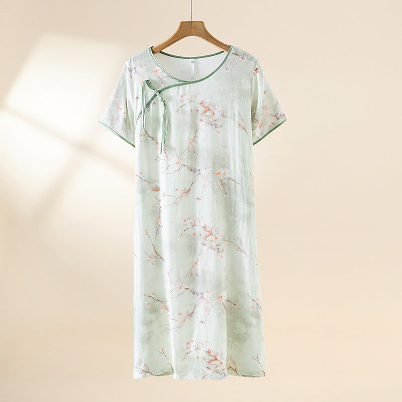 Bamboo Fiber Women's Nightgown Home Wear