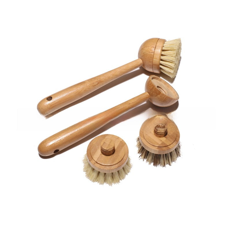 Bamboo Handle Dish Brush with Replaceable Head