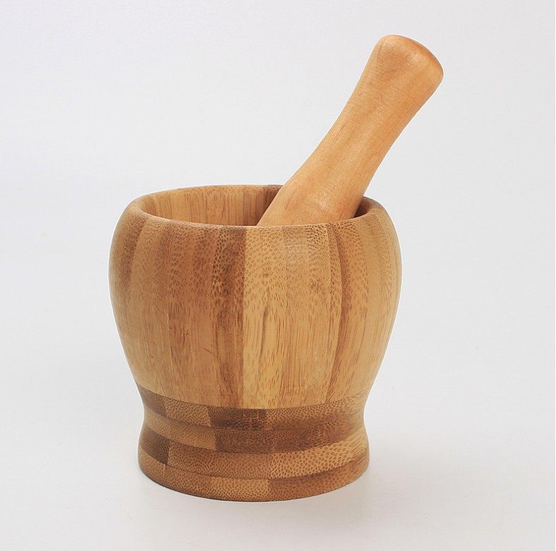 Bamboo Mortar Pestle