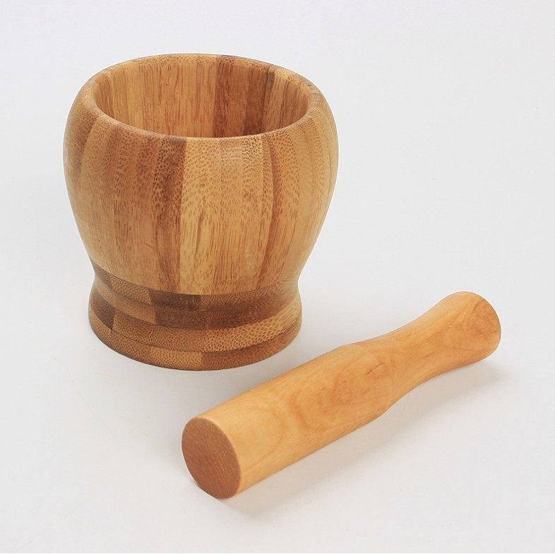 Bamboo Mortar Pestle