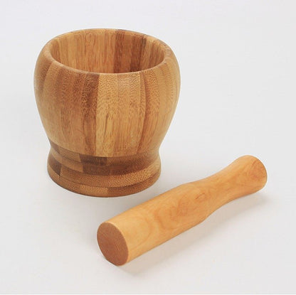 Bamboo Mortar Pestle