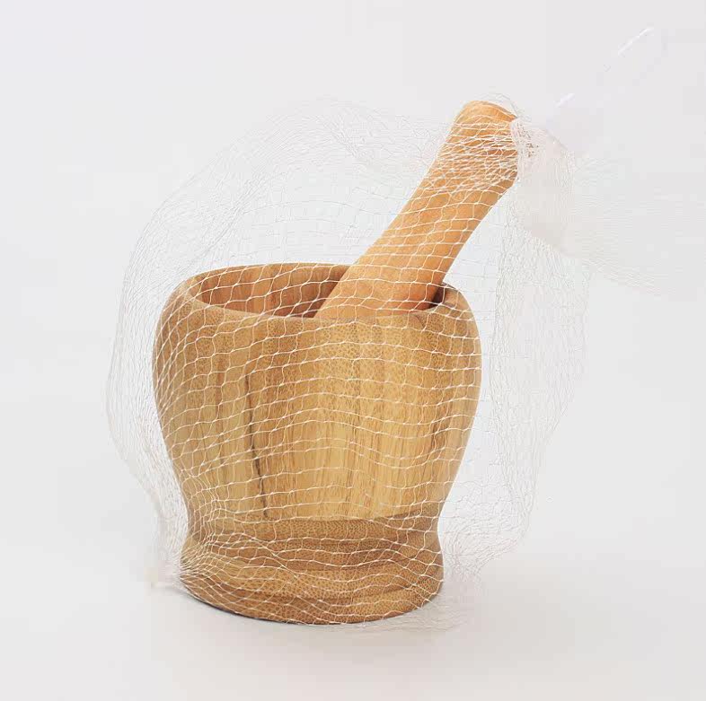 Bamboo Mortar Pestle