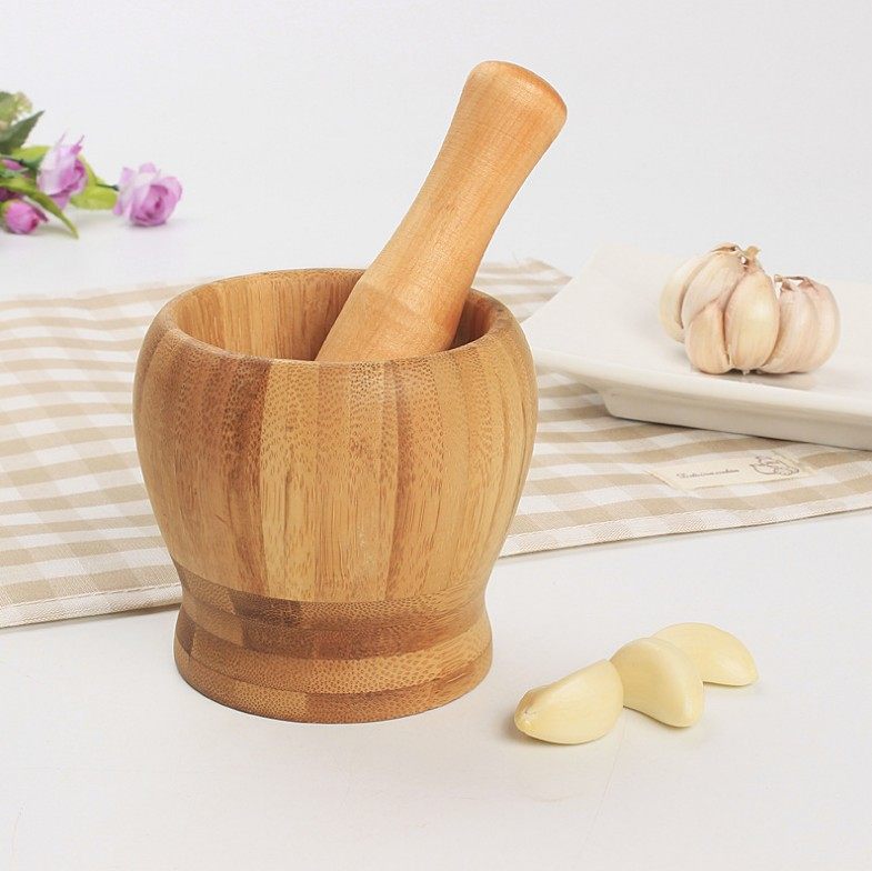 Bamboo Mortar Pestle