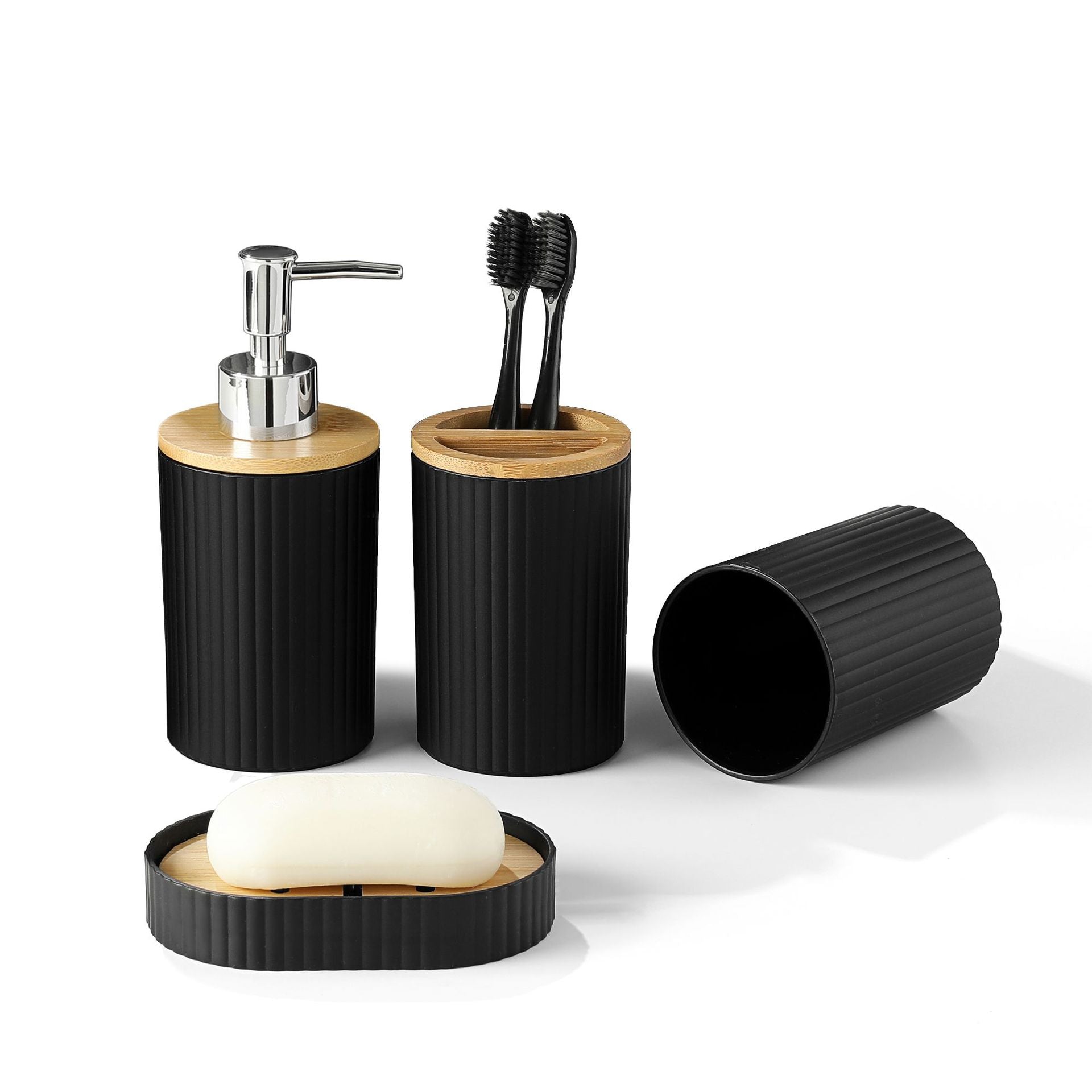 Bamboo Pattern Bathroom 3-Piece Set