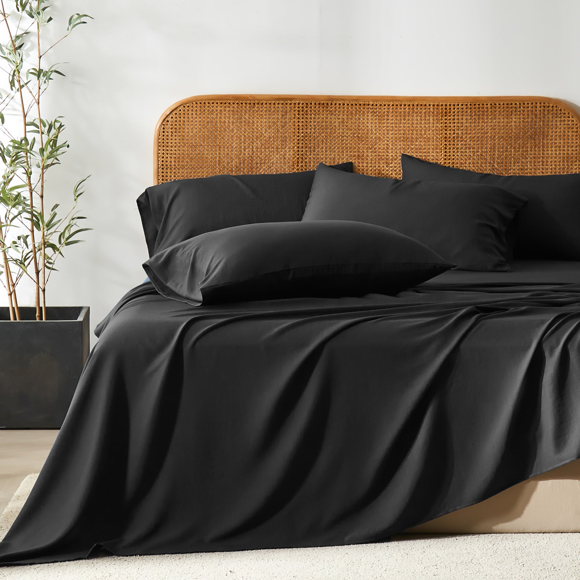Bamboo Polyester Fitted Bed Sheet Set