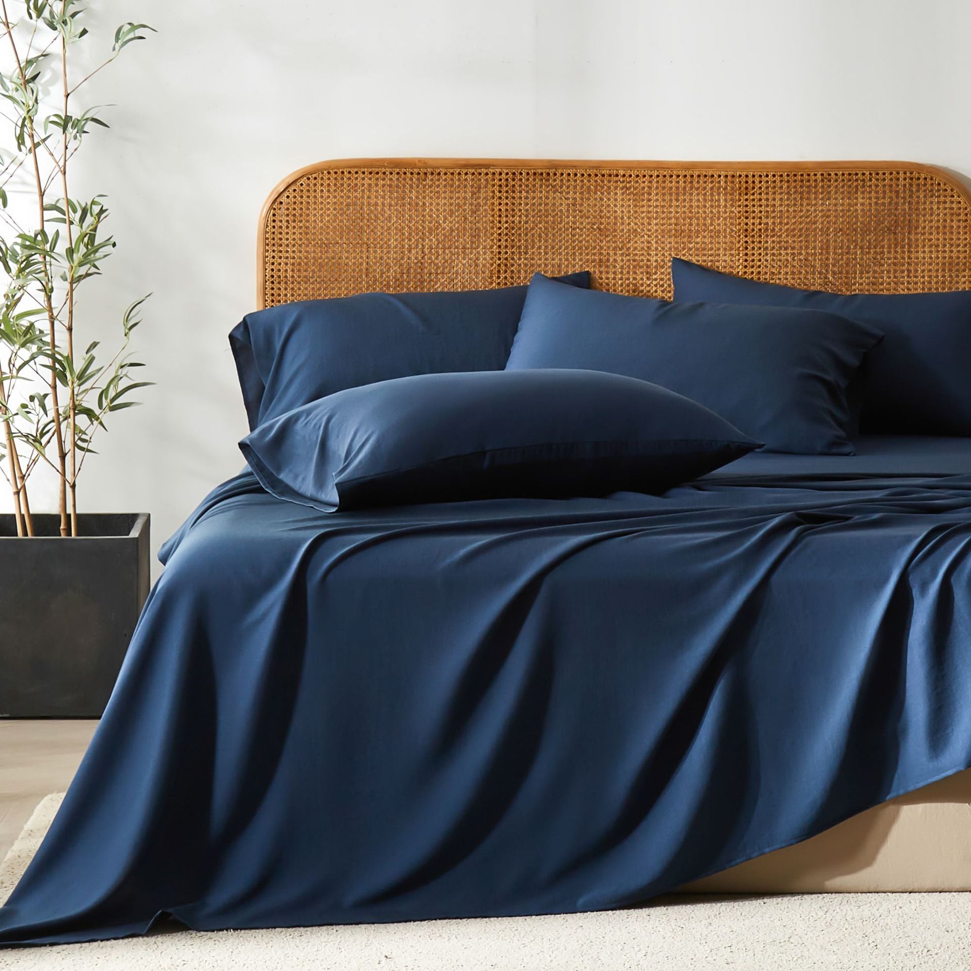 Bamboo Polyester Fitted Bed Sheet Set