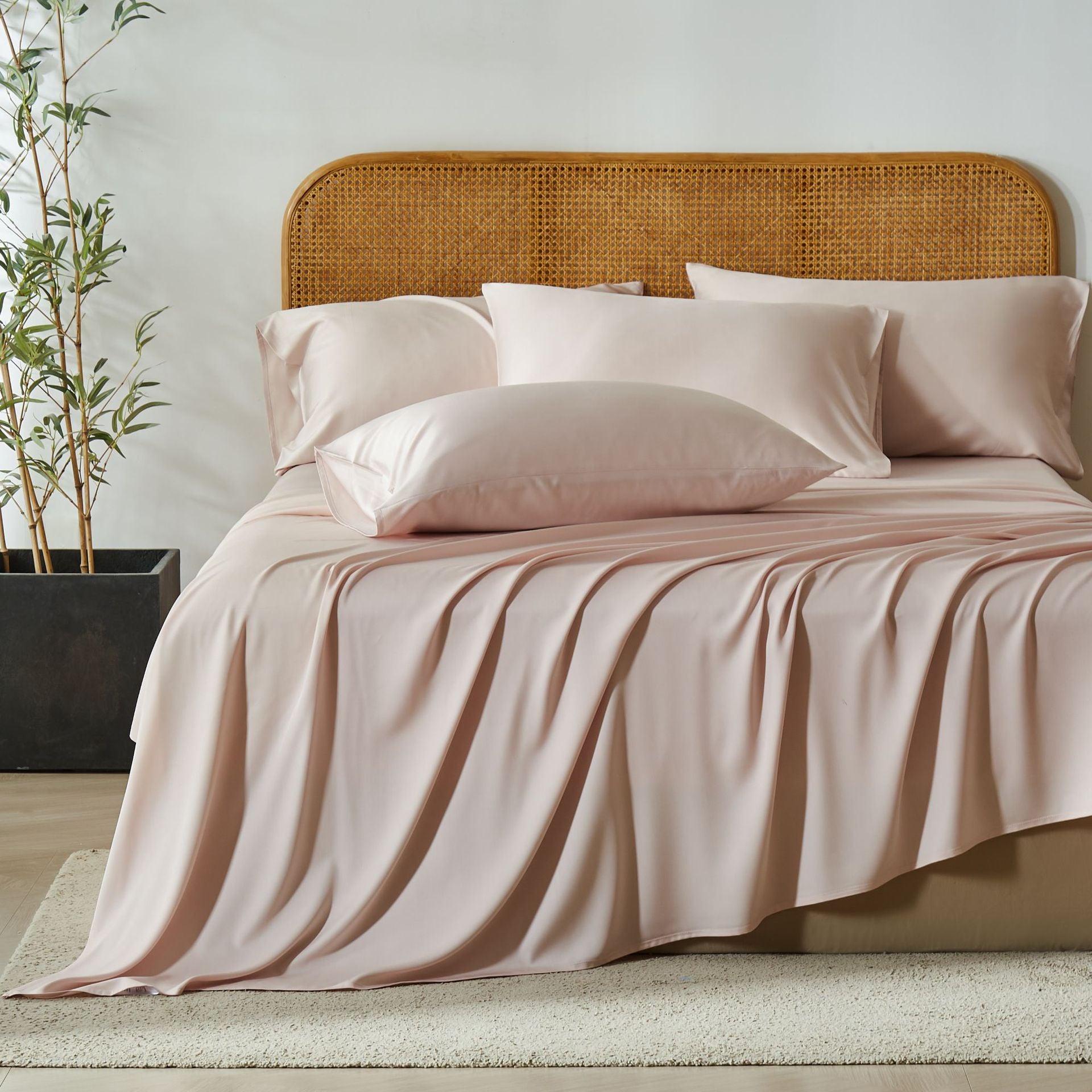 Bamboo Polyester Fitted Bed Sheet Set