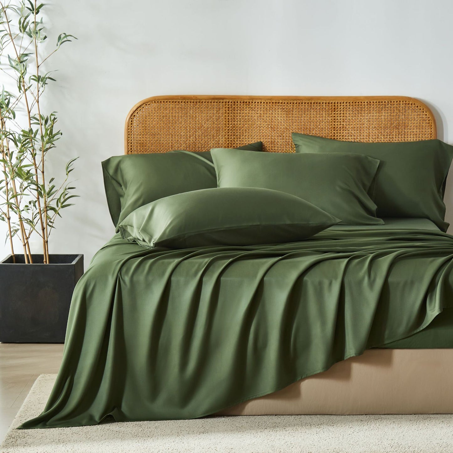 Bamboo Polyester Fitted Bed Sheet Set