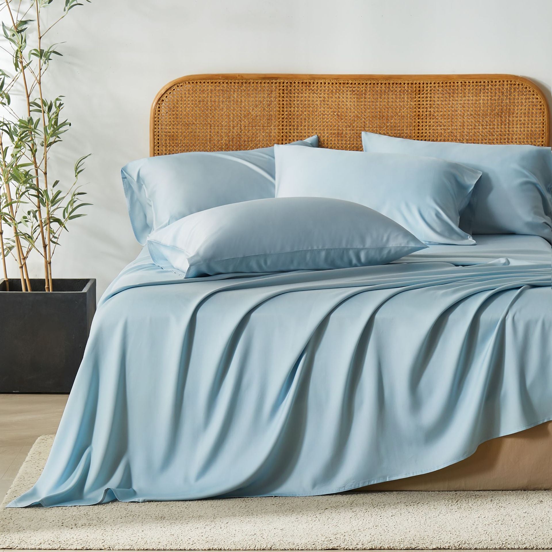 Bamboo Polyester Fitted Bed Sheet Set
