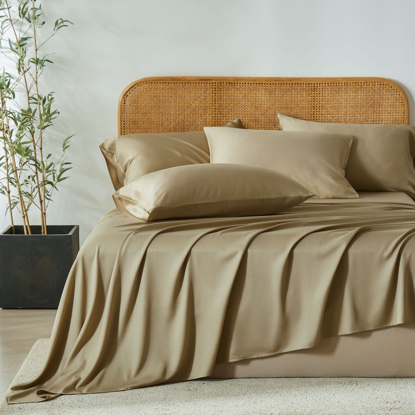 Bamboo Polyester Fitted Bed Sheet Set