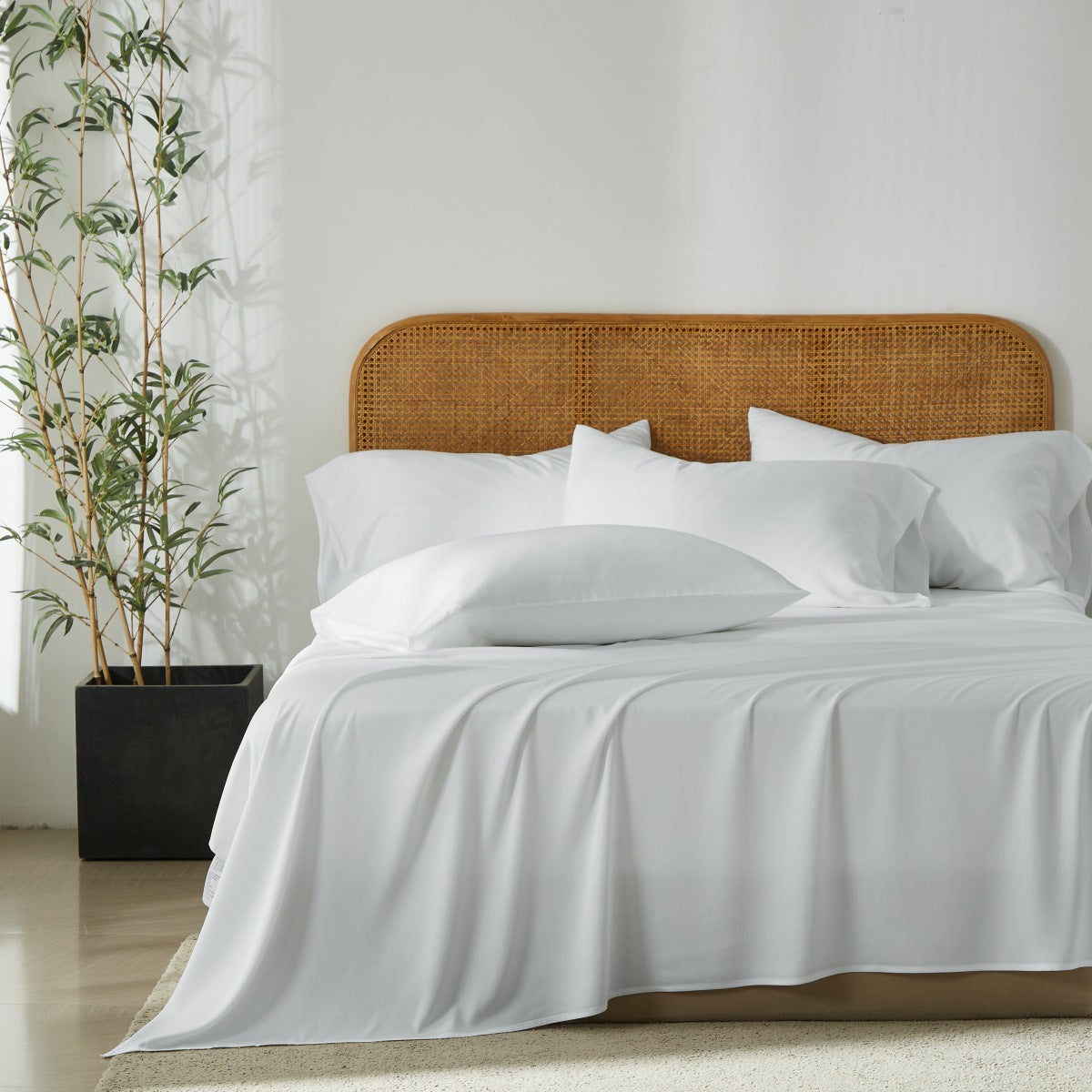 Bamboo Polyester Fitted Bed Sheet Set