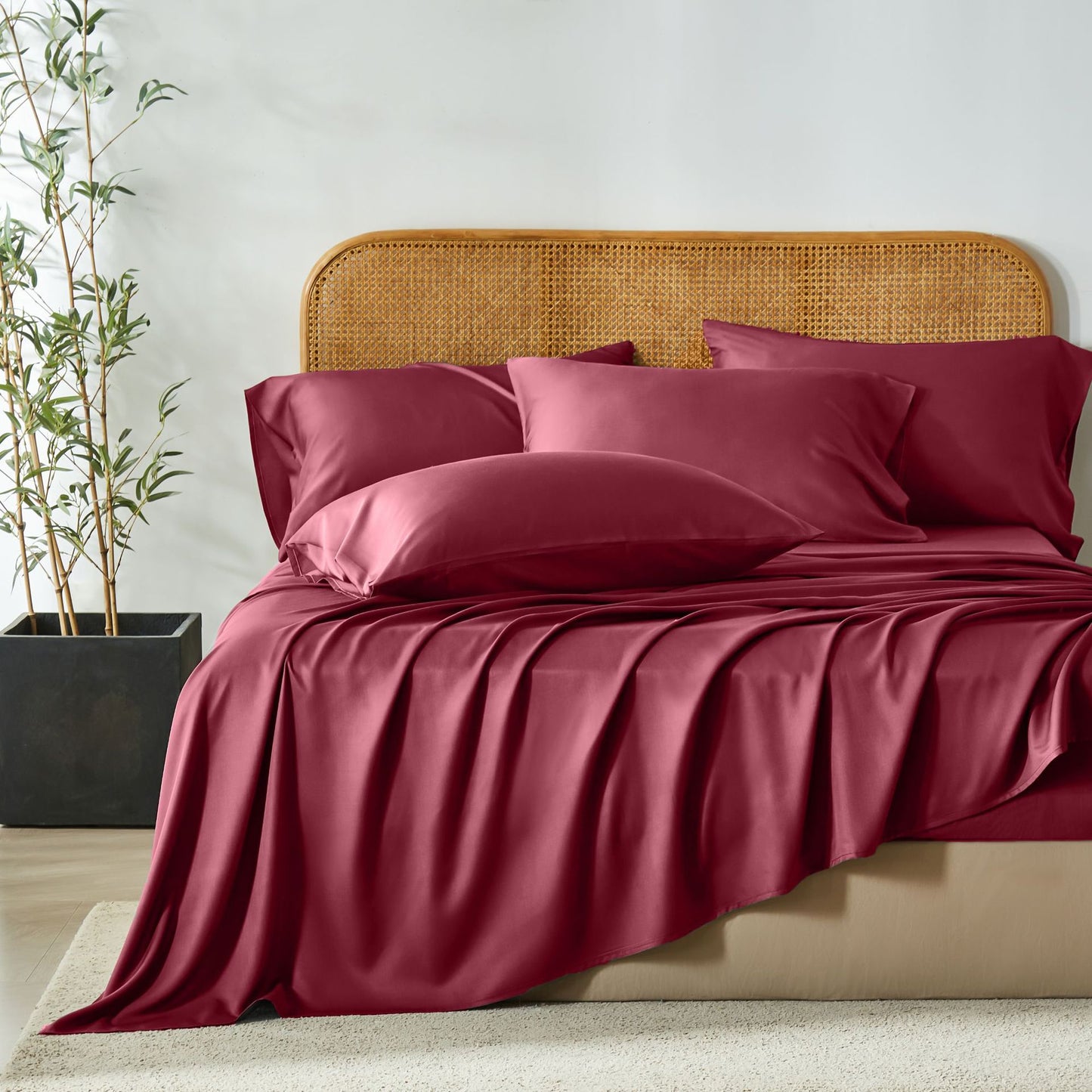 Bamboo Polyester Fitted Bed Sheet Set